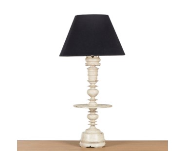 Barcelona Lamp - Antique White/ Black Shade